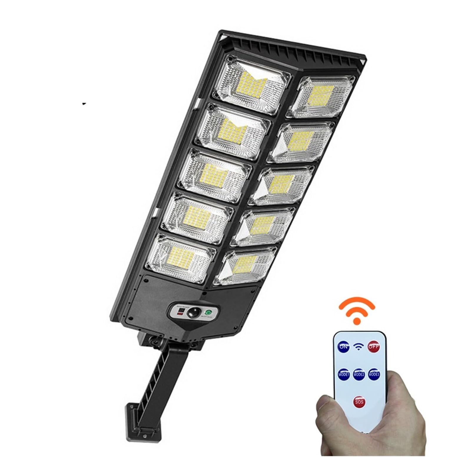 Lampy Solarne Zewnątrz, Słoneczne lampy uliczne zewnętrzne wodoodporne 8000lm wysoka jasność lampa LED od zmierzchu do świtu z pilotem na czujnik ruchu do ogrodu,Do ogrodu, ulicy, werandy(Brown)