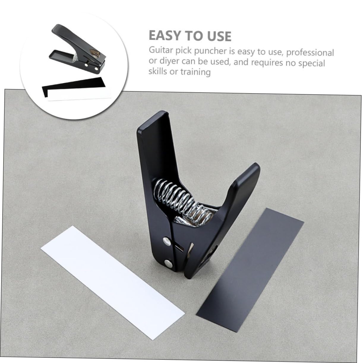 Perforatore per Plettri di Chitarra Nero R26e, Utensile DIY | Metallo e Plastica, Portatile, per Chitarra Making e Maker, Accessori Chitarrista per Plettri Personalizzati