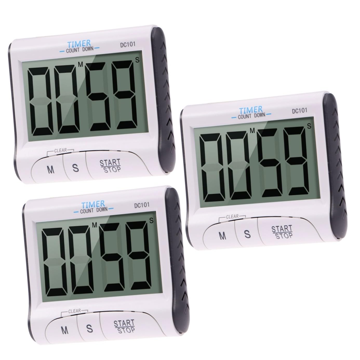 Amosfun 3St wecker digital Digitaluhr herrenuhren Arbeitstimer digitaler Wecker Küchenuhr Küchenwecker Küchentimer magnetisch elektronische Zeitschaltuhr Erinnerung Anzahl Projektionsuhr
