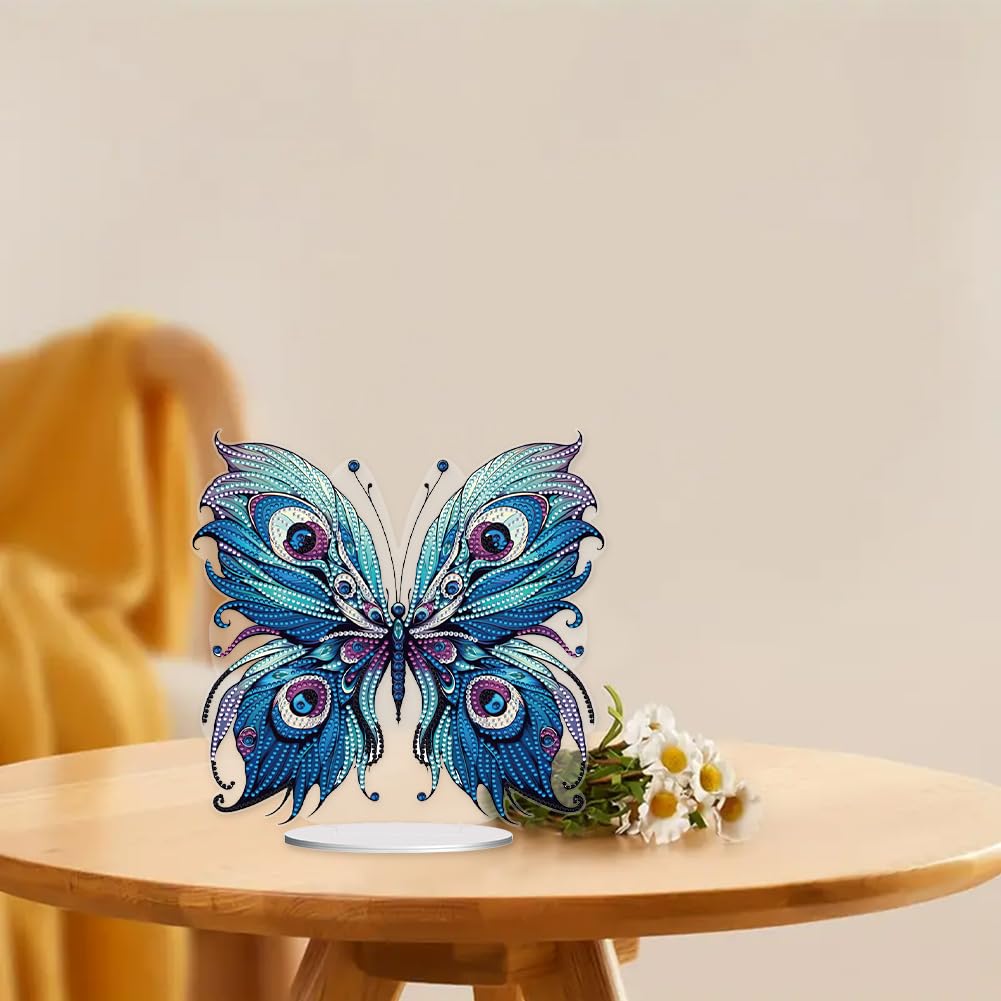 5D DIY Diamond Painting Schmetterling Tischdeko – Stehende Acryldekoration Zum Selbstgestalten