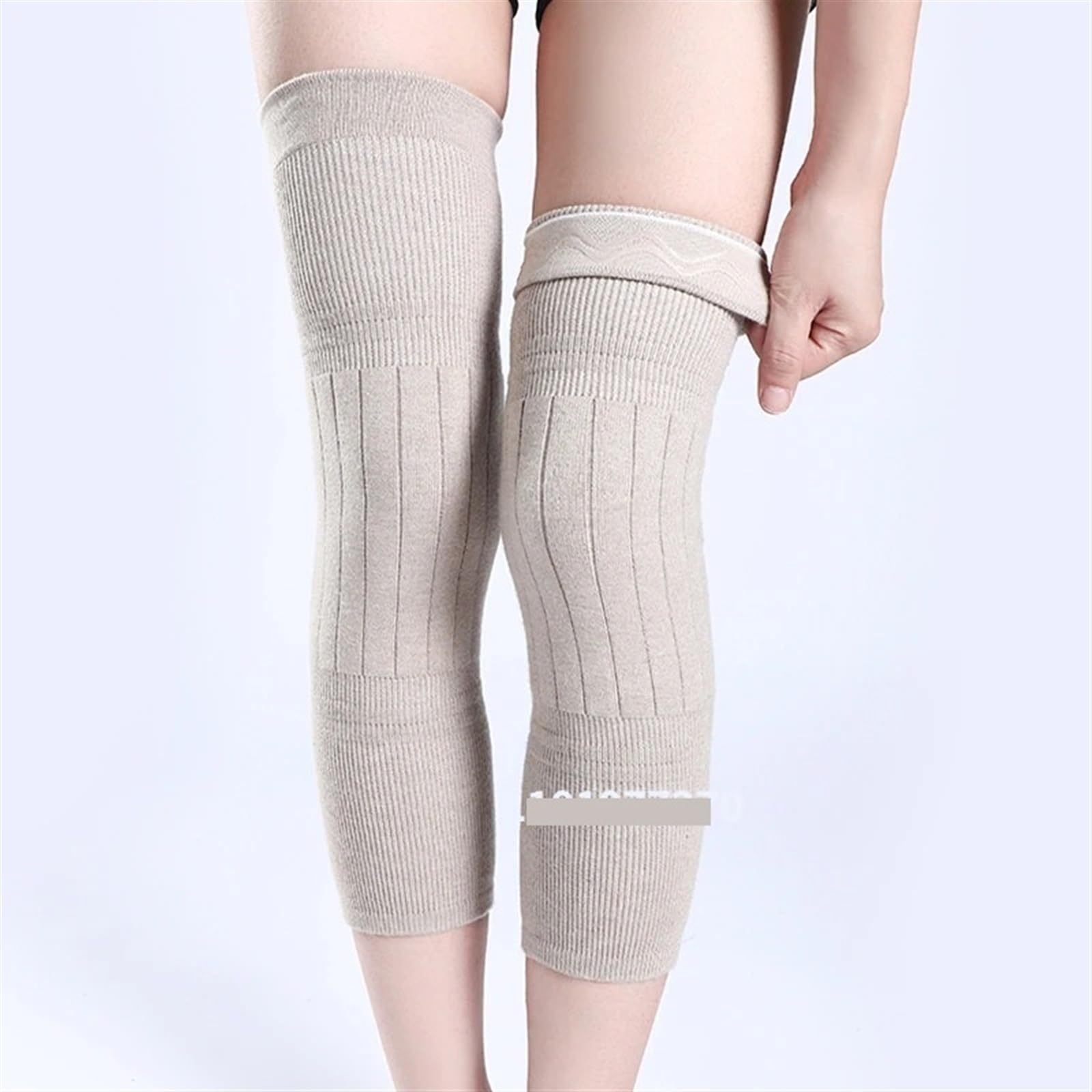 Ginocchiere Protettive Invernali 2 pezzi inverno caldo lana cashmere scaldamuscoli maniche spesse ginocchiere foderate in pile tutore supporto guardia protezione lunghi involucri termici Per Ginocchia