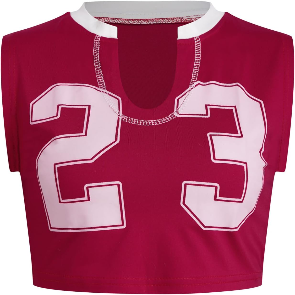 Hansber Women Quick Dry Sports Vest Game Day Top Summer Cropped Jersey Match Wear for Cheerleading