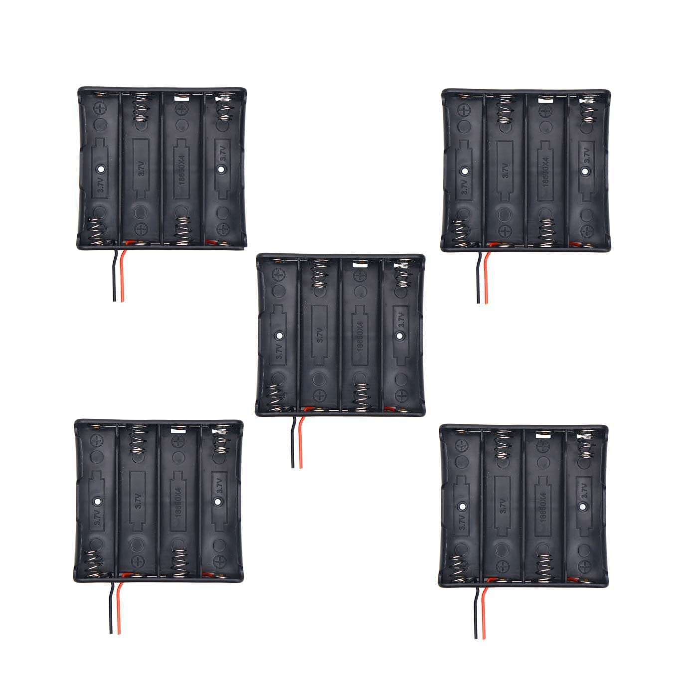 Shekki 18650 Battery Holder Case, 4 Cell Battery Holder with Lead Wire for Lithium Ion Batteries, DIY Circuit Projects Pack of 1-picture-20