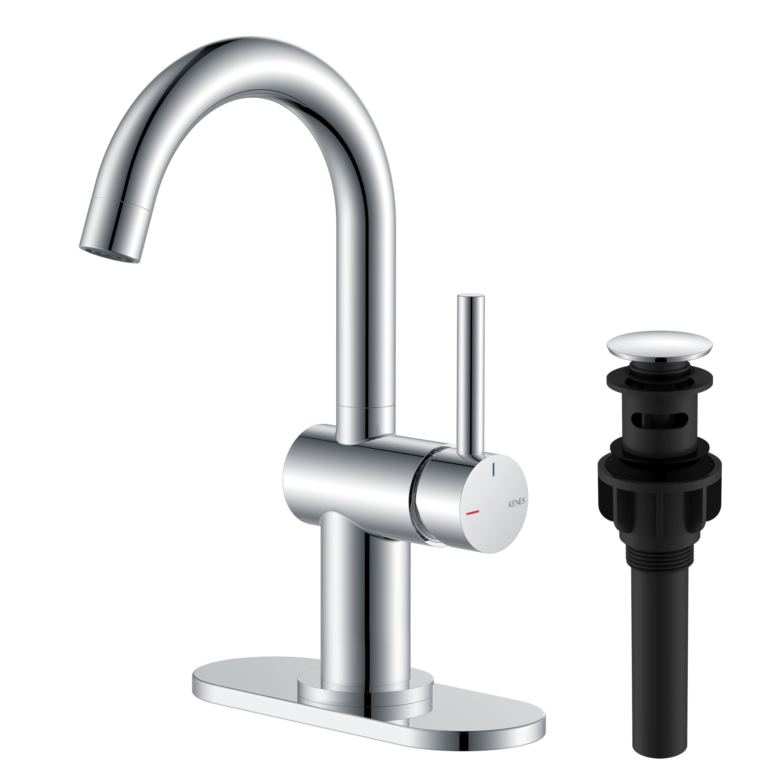 Photo 1 of KENES Polished Chrome Single Handle Bathroom Faucet