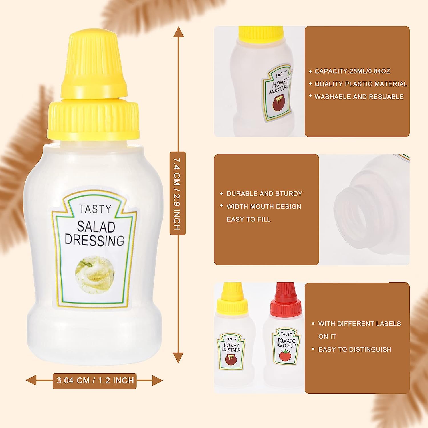 Mini Flacons Souples 25ml - Lot De 12 Pour Sauce, Ketchup, Vinaigrette - Qualité Alimentaire
