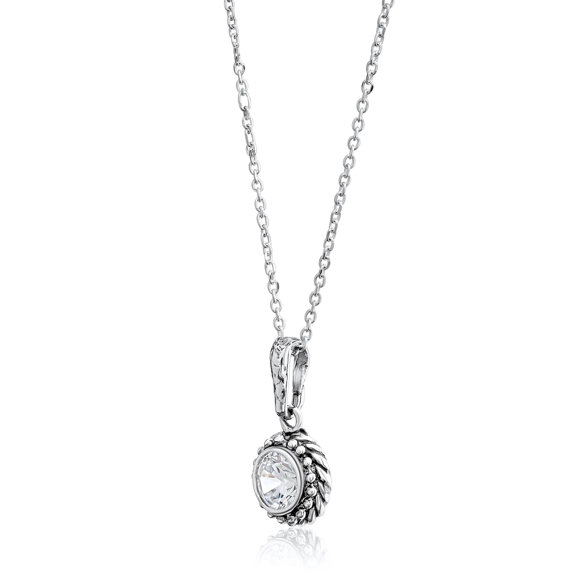 Halskette aus 925er-Sterlingsilber für Damen – Perlenseil mit Zirkonia, Vintage-Design, hypoallergen, blei- und nickelfrei, handgefertigte Statement-Halskette von Jean Rachel Jewelry