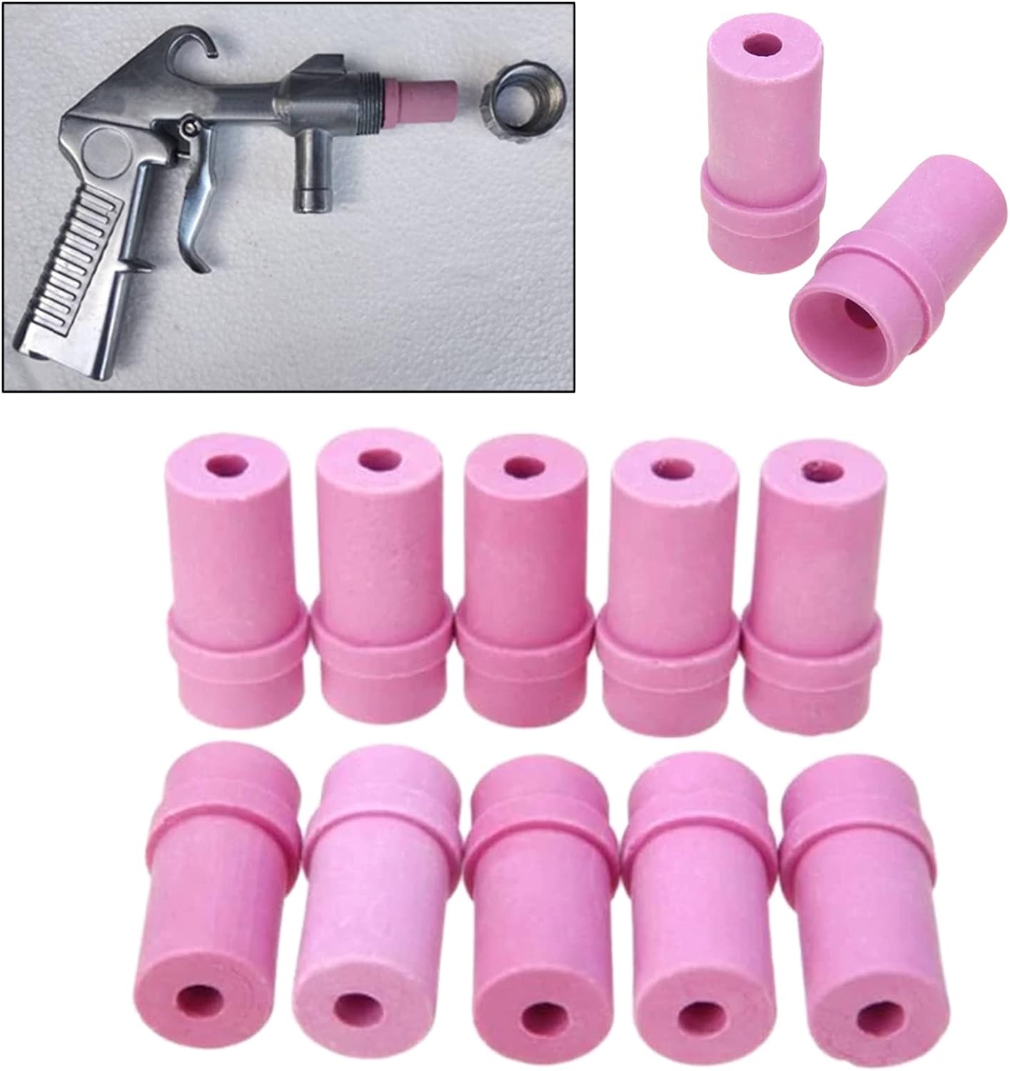 Sandblast Nozzle, 10Pcs Ceramic Nozzle Tips Accessories Ceramic Nozzles Sandblasting Nozzle Replace - 7mm
