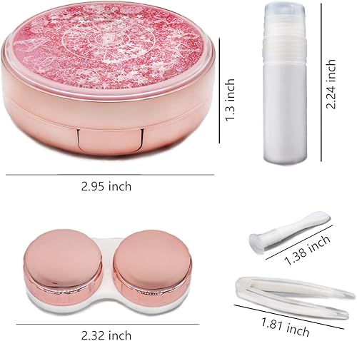 Miniatura 2 de Estuche para lentes de contacto, bonito kit de herramientas de extracción de lentes de contacto de color de ojos con botella de solución de espejo