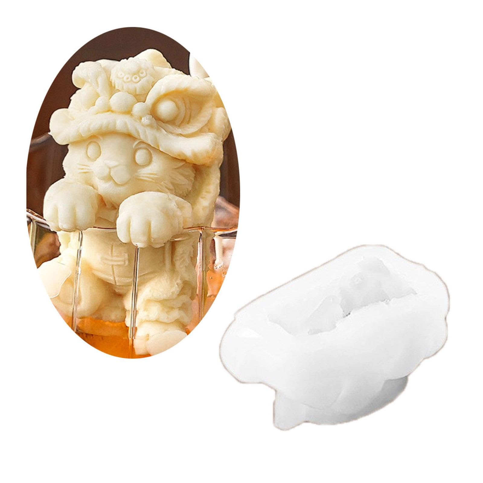Jazuaiao Innovative Animal Ice Cubes Tray Lovely Cup Hanging Ice Molds Silicone Cubes Molds for Home Club and Parties Use Large Tray with Lid