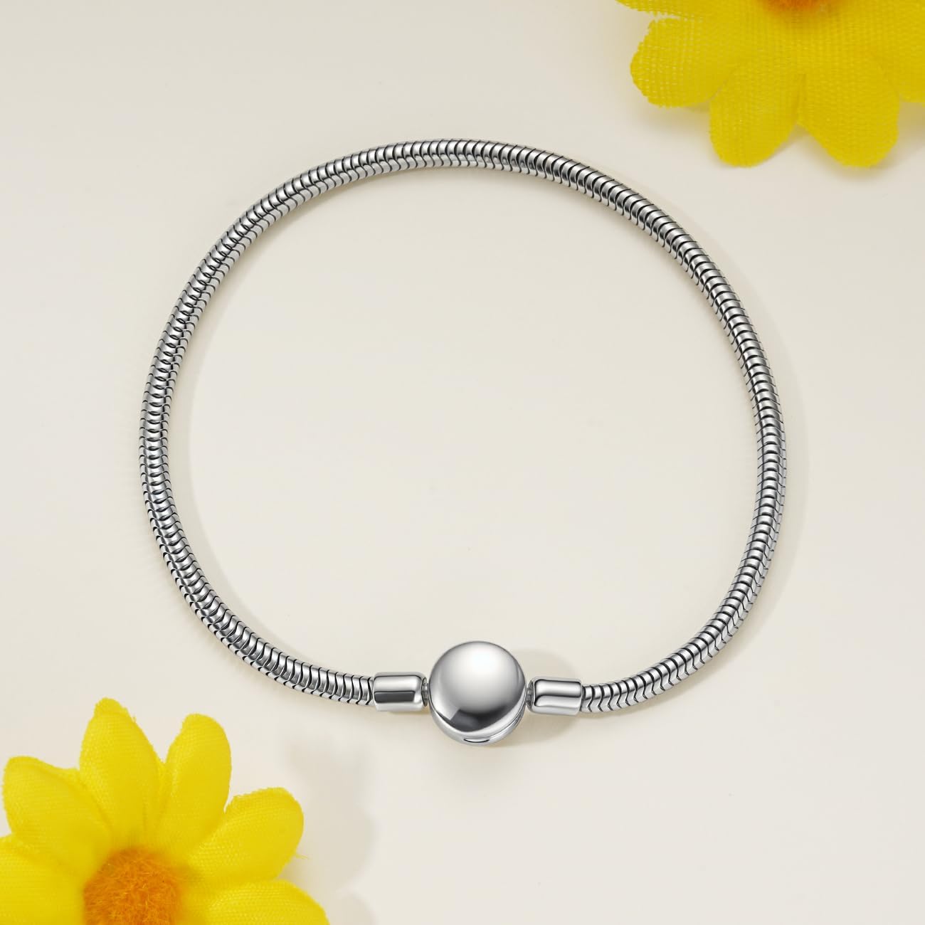 925 Sterling Silver Bracelets for Women, Snake Chain Charm Bracelet Fully Compatible with Pandora Charms, Non Tarnish Jewelry Gifts, Fits Any Charm Gift for Women - Image 2