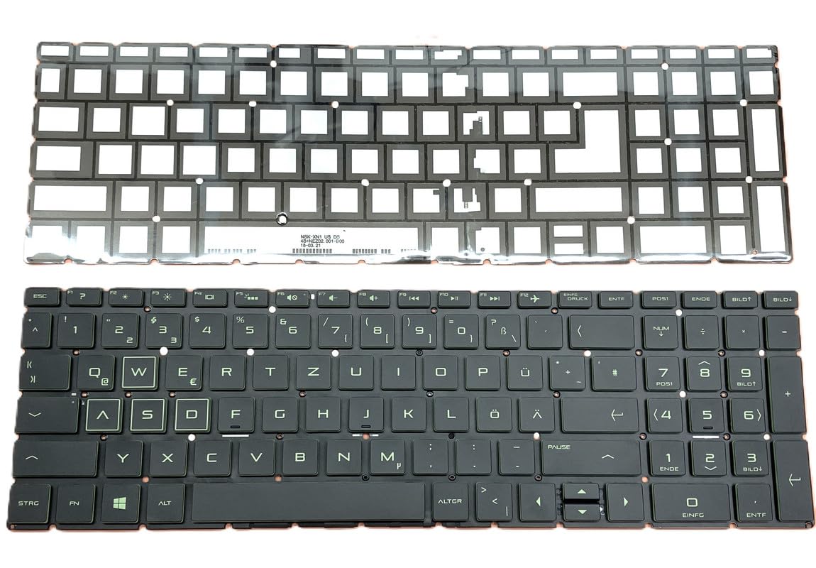 Clavier allemand à éclairage vert de précision pour PC portable HP 250 G8 - 4