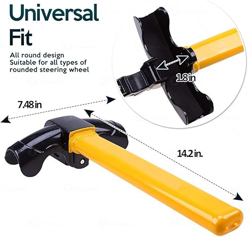 Miniatura 4 de ZONETECH Bloqueo para el volante del coche - Calidad superior, resistente, duradero, antirrobo en forma de T con 2 llaves, seguridad para auto,