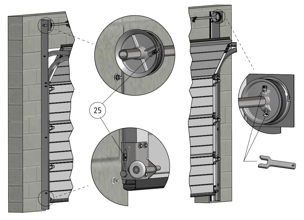 1 paire de tambours de câble de rechange pour porte de garage - Pour porte sectionnelle, tambour gauche et droit - Pièce de rechange