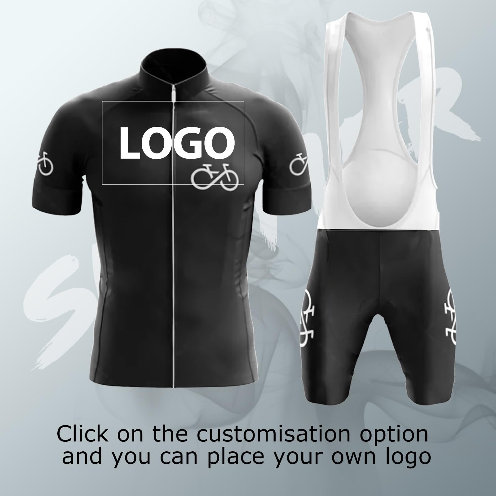Abbigliamento Ciclismo Set Uomo Personalizzata Maglie Ciclismo MTB a Manica Corta e ad Asciugatura Rapida con Logo della Squadra(D)