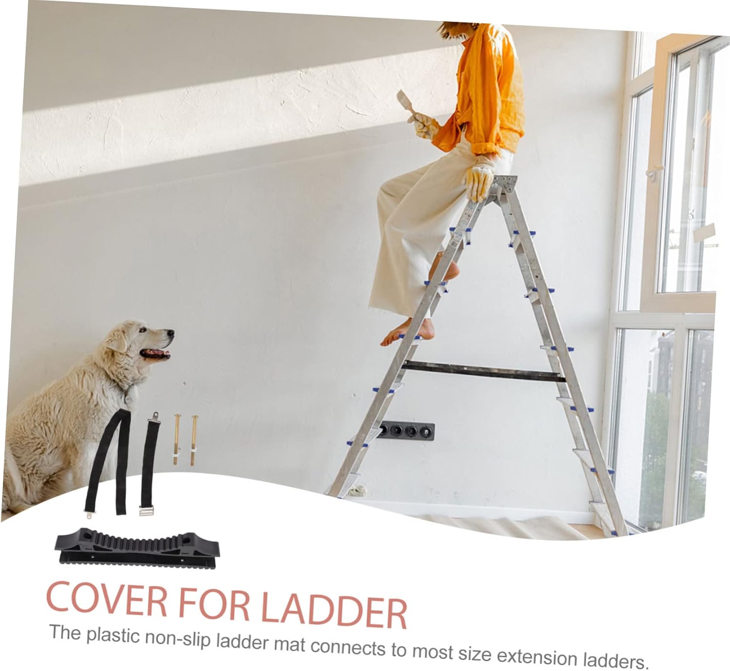 DOITOOL 1set Ladder Stabilizer Accessories Kit Non- Pole Pads for Telescopic and Straight Ladders for Electricians Gardeners and Outdoor Work