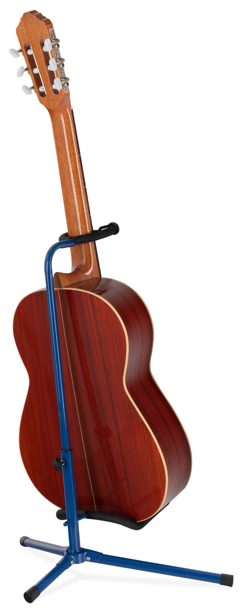 5x Classic Cantabile Gitarrenständer - Universal Gitarrenständer für Konzertgitarre, Westerngitarre, E-Gitarre, E-Bass - Gepolsterte Auflage - Klappbarer Gitarrenständer - Blau