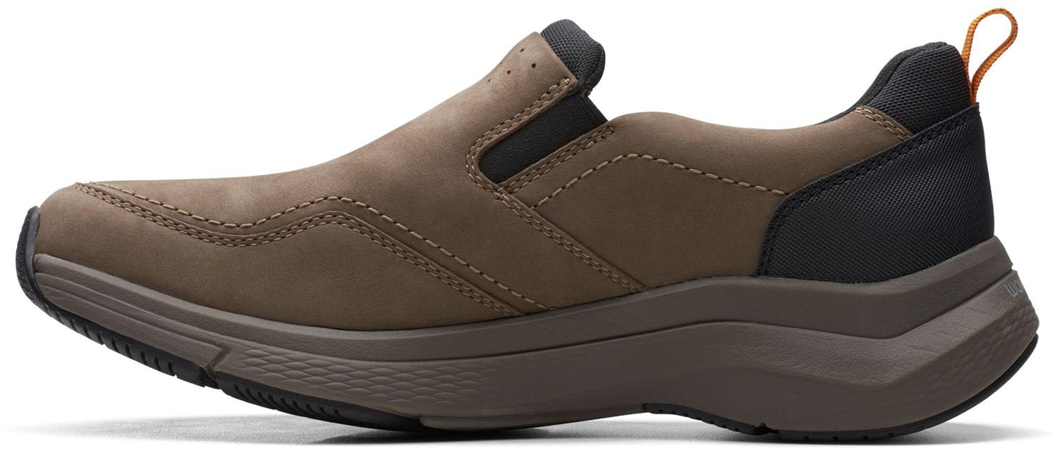 Clarks Wave 20 Edge Mens Slip On, Dark Taupe Oiled Nubuck Waterproof, 7.5