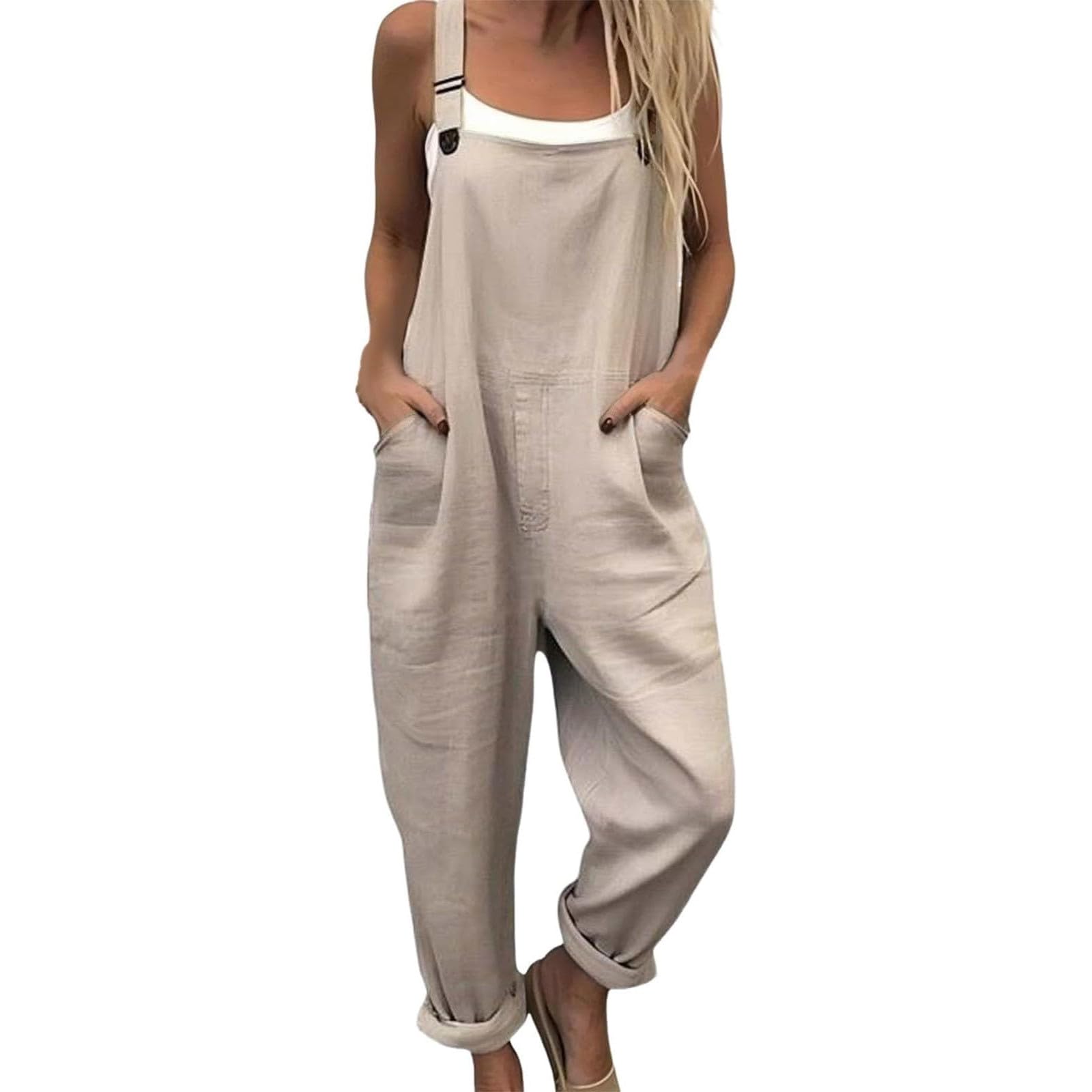 Mono estampado, prenda informal, mono corto, de verano, cuello en V, sin mangas, conjunto fluido, mujer, shorts con vuelo, bolsillos, para playa y diario, tejido ligero, colorido