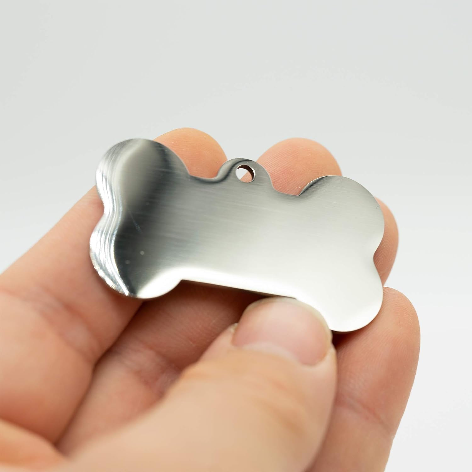 Stainless Steel Blank Bone Shape Dog Tags Stamping Blanks with Key Rings 10 Pack