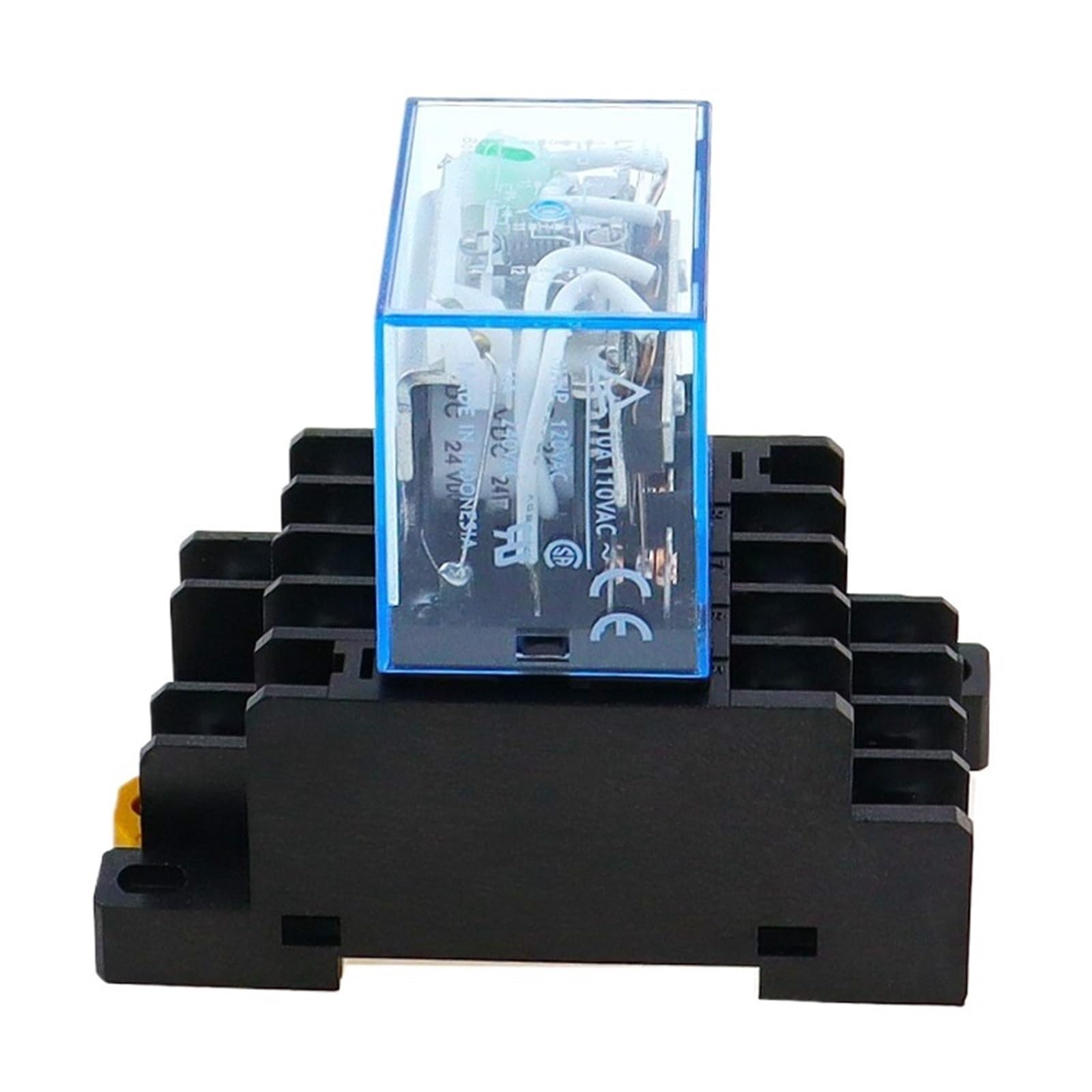 Relé intermedio HH64P LY4NJ 10A Micro relé electromagnético pequeño ACDC12V24V AC110V 220V 380V con base de zócalo de 14 pines PTF14A(DC24V)