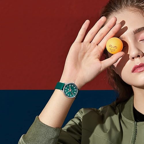 Miniatura 6 de SHENGKE Reloj deportivo casual para mujer, resistente al sudor, con esfera de fácil lectura y correa de silicona, resistente al agua