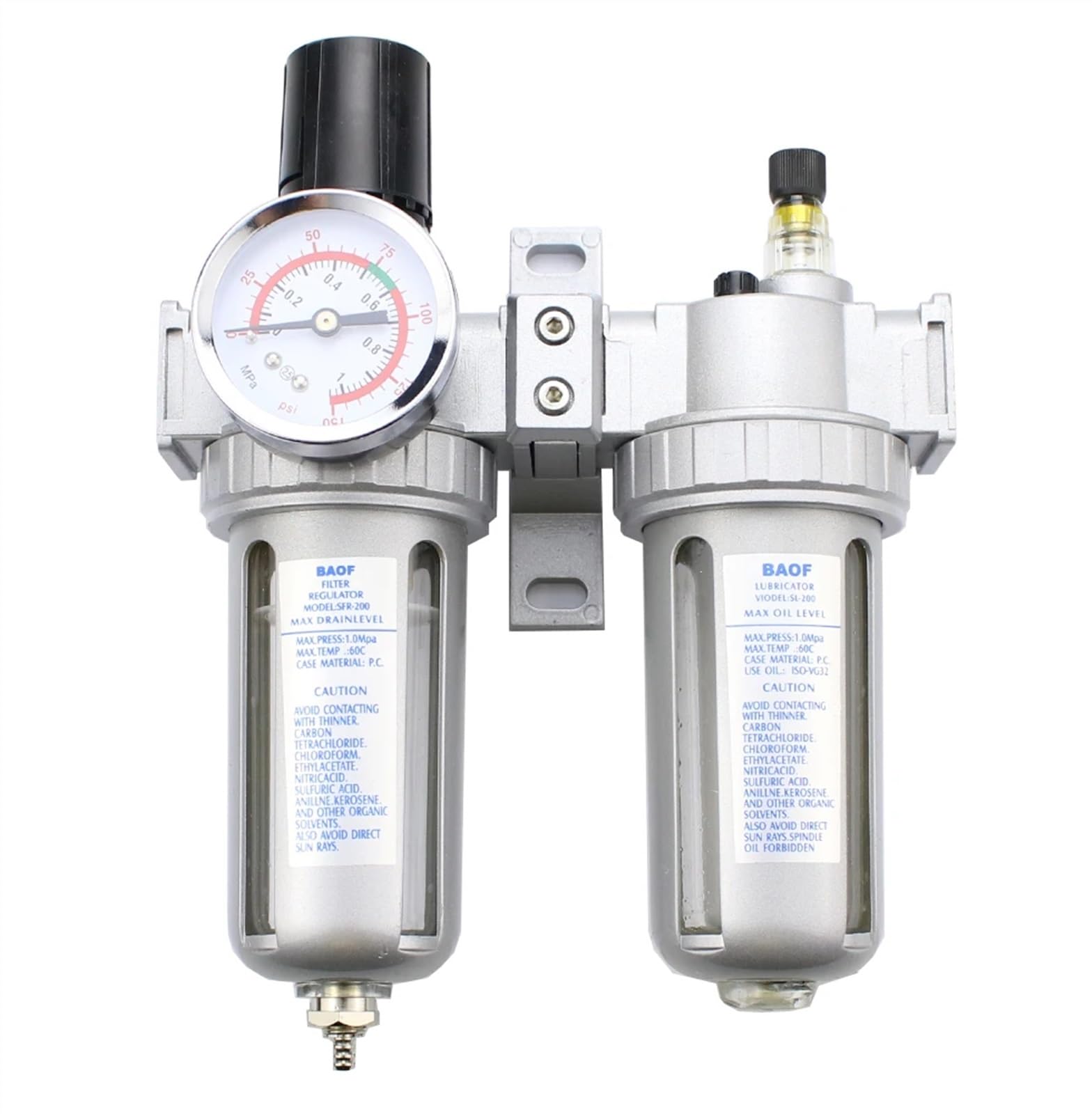 SFC-200 300 400 Dos unidades Filtro de aire Regulador Lubricador Compresor de aire Filtro Regulador SFC-200 Unidades de preparación de aire(SFC-300,1/2")