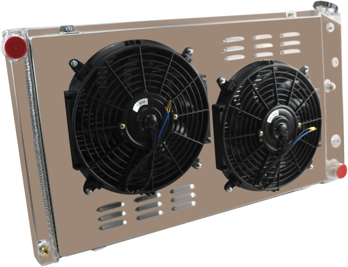 ECMRAD 4 Rows Aluminum Radiator for Oldsmobile Cutlass/Chevelle Malibu 1968-1971 1970 1972 5.7L 7.5L 6.6L +Fan Shroud Relay kit