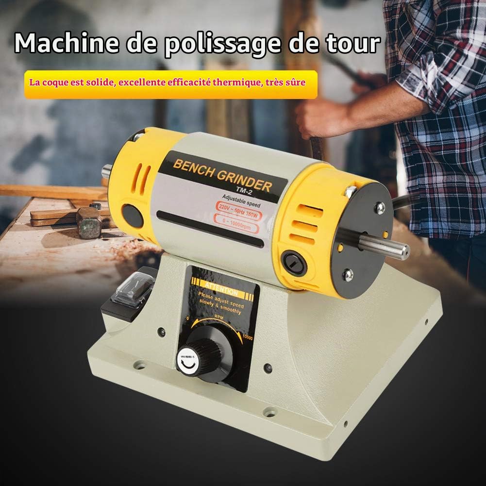 Touret A Polir Polis EU Plug 220V 350W hine de Polissage de Meuleuse électrique pour Moteur de Tour Dentaire de Bijoux,tourets à meuler hine polir tour