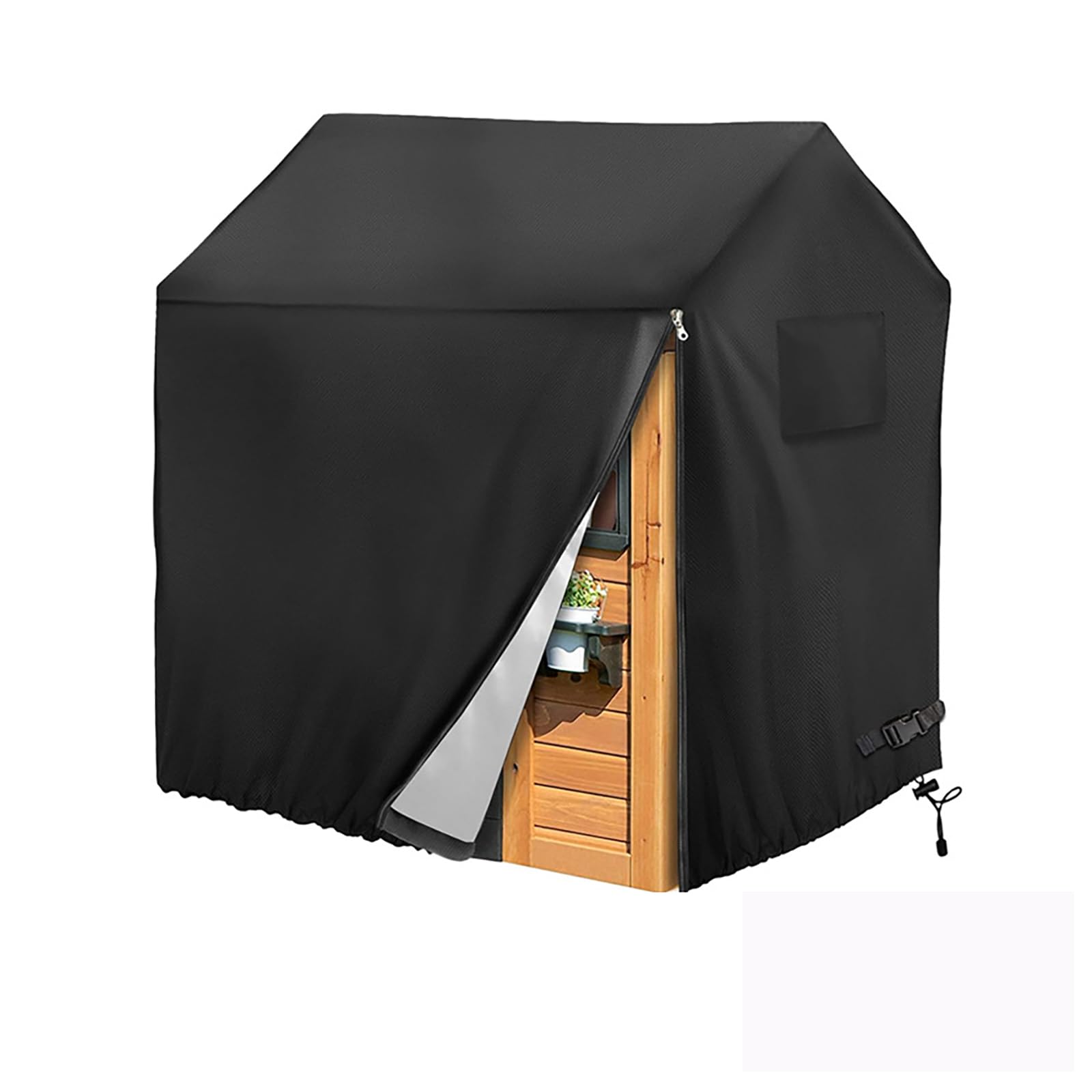 NEWFUN Fundas para Casa de Madera Para Niños, Fundas para Casitas Infantiles, Tejido Oxford 420D, Impermeable, Protección UV, Con Cordón y Cremallera (145*145*160cm, Negro)