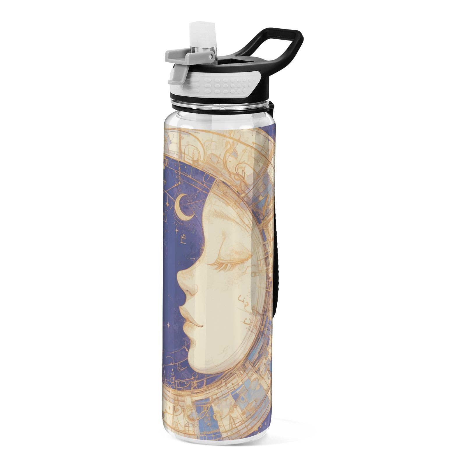 Bouteille d'eau violette pliable 887ml non toxique pour le travail