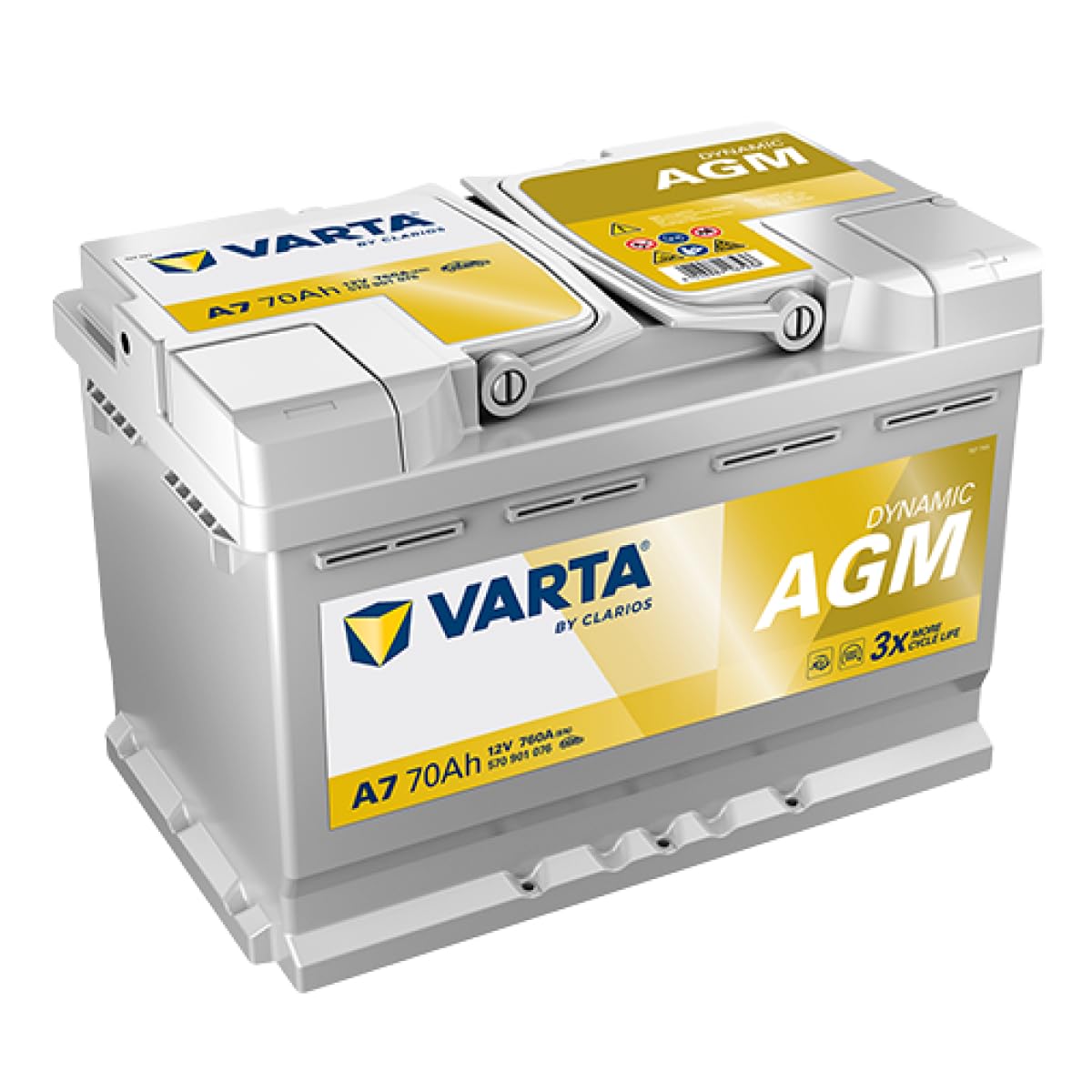 VARTA SILVER Dyamic AGM 輸入車用 570 901 076 Amazon | ドイツ製 VARTA バッテリー 570-901-076 A7(旧品番E39) AGM
