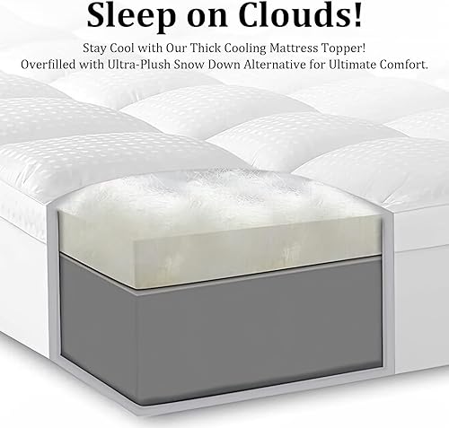 Miniatura 3 de Yoyomax Funda de colchón tamaño Queen, refrescante, transpirable, ultrasuave, 50% más gruesa de lo normal, bolsillo profundo, 100% algodón de 400