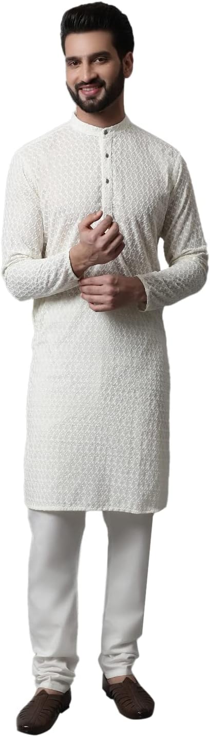 Jompers Men Embroidered Kurta with Churidar