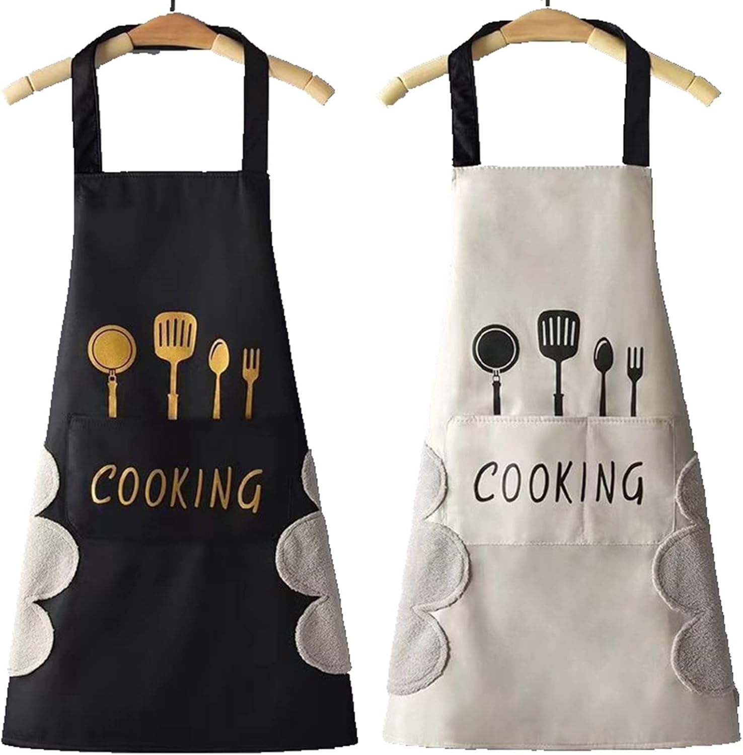 2 Pack Kitchen Apron with Pocket for Women Men Chef,Unisex Chef Apron