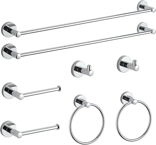 BGL Bathroom Hardware Set Chrome Bathroom Accessory Set Towel Bar 8 Pieces Set cromado