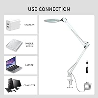Beyamz nagyítólámpá 105mm 5-dioptriás valódi üveggel, 3 színmód, USB, fehér 4