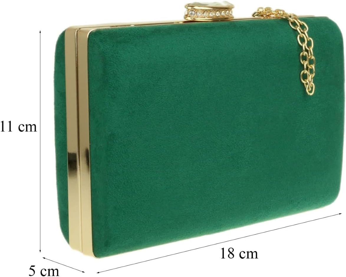 Girly HandBags Womens Faux Suede Hard Case Clutch Bag