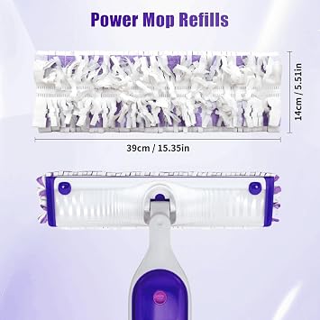 25 Pack Disposable Mopping Pads Refills for Swiffer PowerMop Multi-Surface & Wood Mops, Spray Clean Pads Replacement for Floor Cleaning(Purple Without Handle)