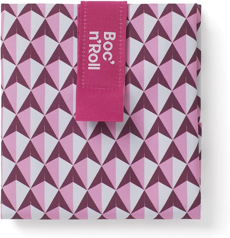 ROLL'EAT ® Boc'n'Roll Tiles | Reusable Sandwich Bag | Sandwich Container | Eco Friendly Food Bag | Reusable and Washable Sandwich Wrap | Pink Color