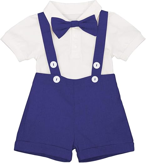 Odizli Baby,Clothing,Baby Boys 0-24m,Outfits & Clothing Sets Newborn Baby Boy Toddler Gentleman Tuxedo Bow Tie+Romper+Suspender Shorts First Birthday Party Clothes Christening Wedding Suit