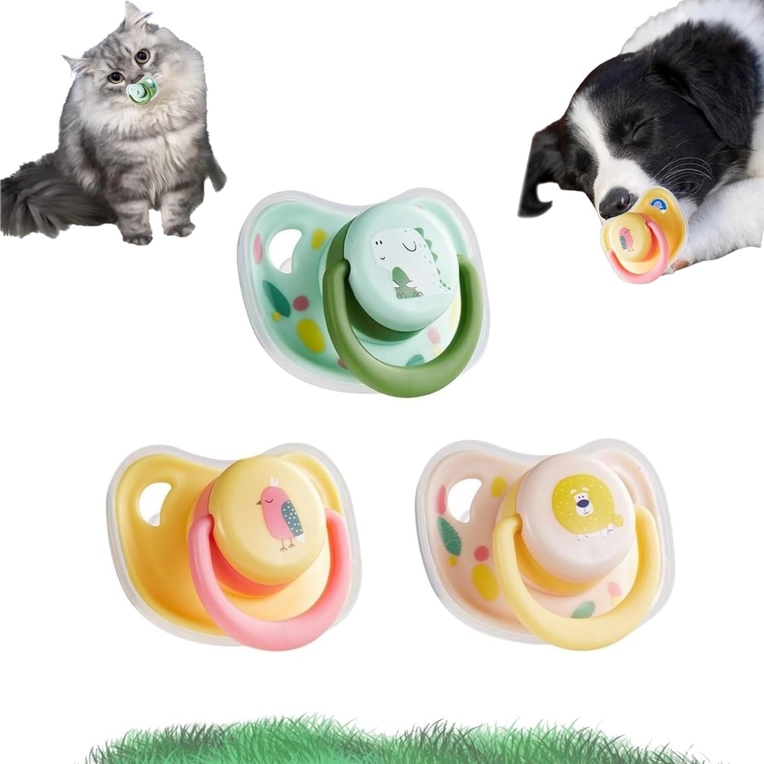 PUMEXFE Cats Dog Soft Silicone Pacifier Small Pet Pacifier Chew Toy Pet Chew Toy Animal Accessories Decoration (Combination)