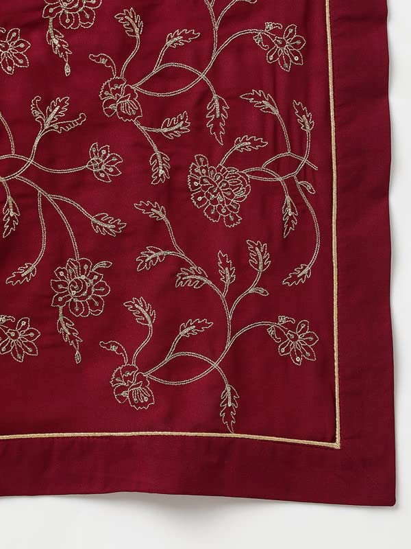 Image of Vaamsi Women's Georgette Embroidered Flared Angrakha Pant With Dupatta With Inner