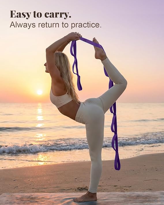 Trideer Stretching Strap with Loops & Leg Lifter, Non-Elastic PT Strap