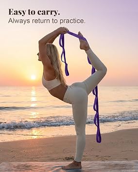 Trideer Stretching Strap with Loops & Leg Lifter, Non-Elastic PT Strap