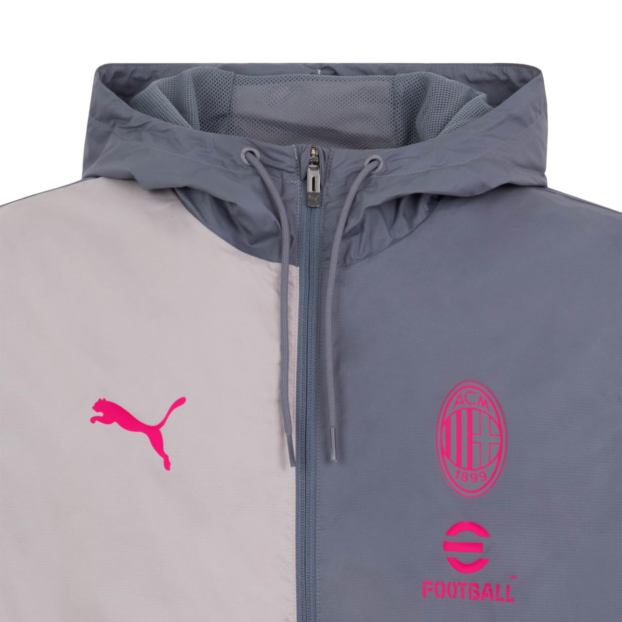 AC Milan Giacca con Cappuccio e Zip, Prodotto Ufficiale, Vestibilità Classica, Unisex, Adulto