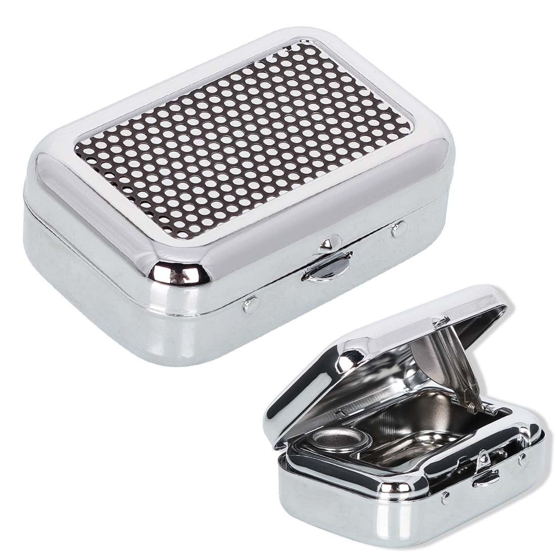 JOCXZI 2 pieces cigarette pocket ashtray, travel ashtray, pocket ashtray, odor-proof, portable ashtray for on the go, travel ashtray made of metal with cigarette rest
