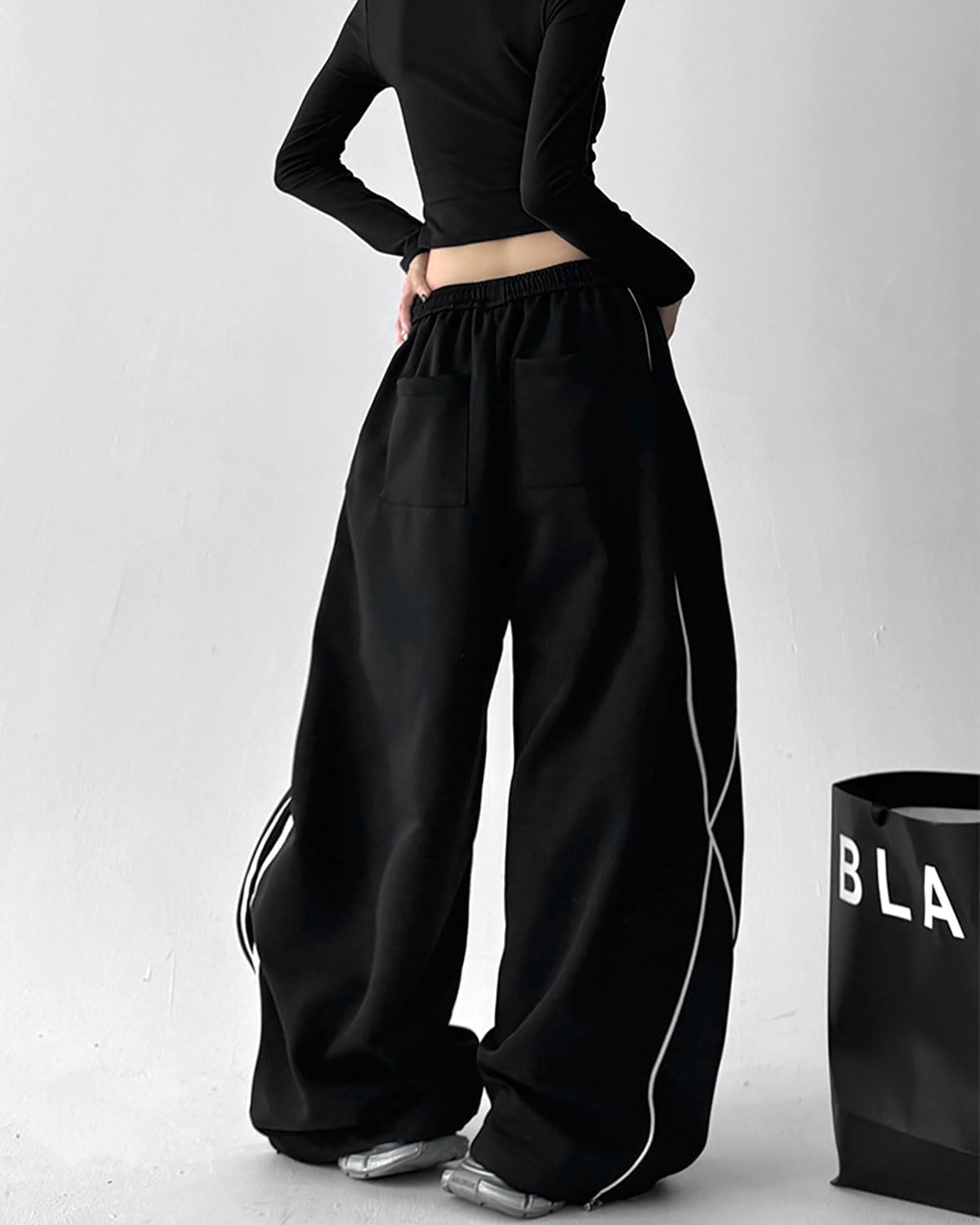 Skateboard Frog Y2K Sweatpants Women Harajuku Streetwear Wide Leg Baggy Pants Athletic Joggers Drawstring Trousers