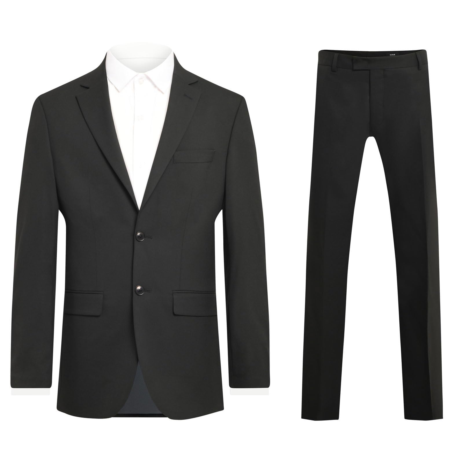 Dobell Black 2 Piece Suit Regular Fit Mens 42R