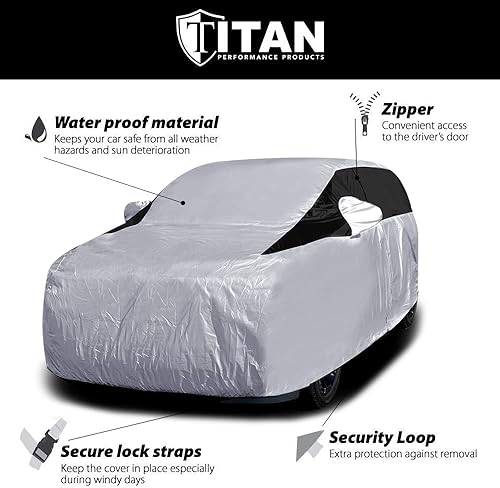 Miniatura 4 de Titan - Funda ligera de polietileno 210T para SUV grandes de 207-212 pulgadas, impermeable, protección UV, resistente a los arañazos, apertura con