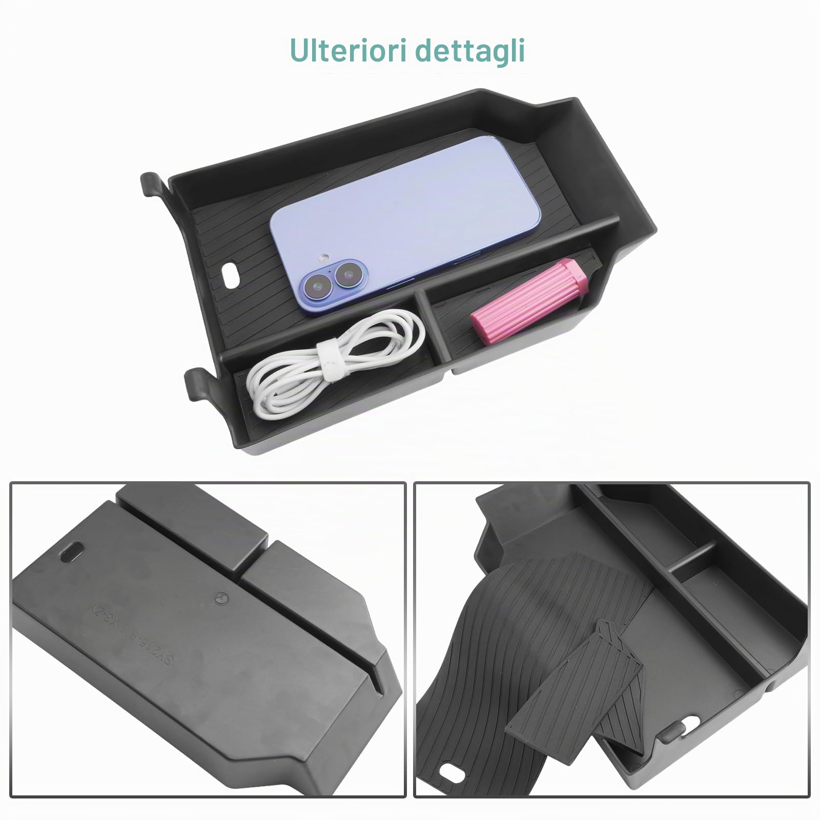 GAFAT Compatibile con BMW X3 G45 2025 2026 Contenitore per Console Centrale, X3 2025 Plug-in Hybrid XDrive Braccioli Organizer Portaoggetti, con Tappetini Antiscivolo, Lavabile, X3 G45 Accessori